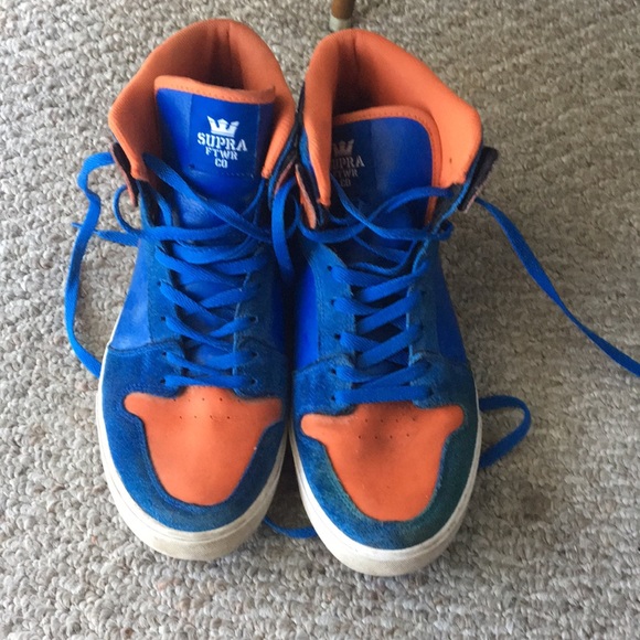 Blue and orange high tops sales